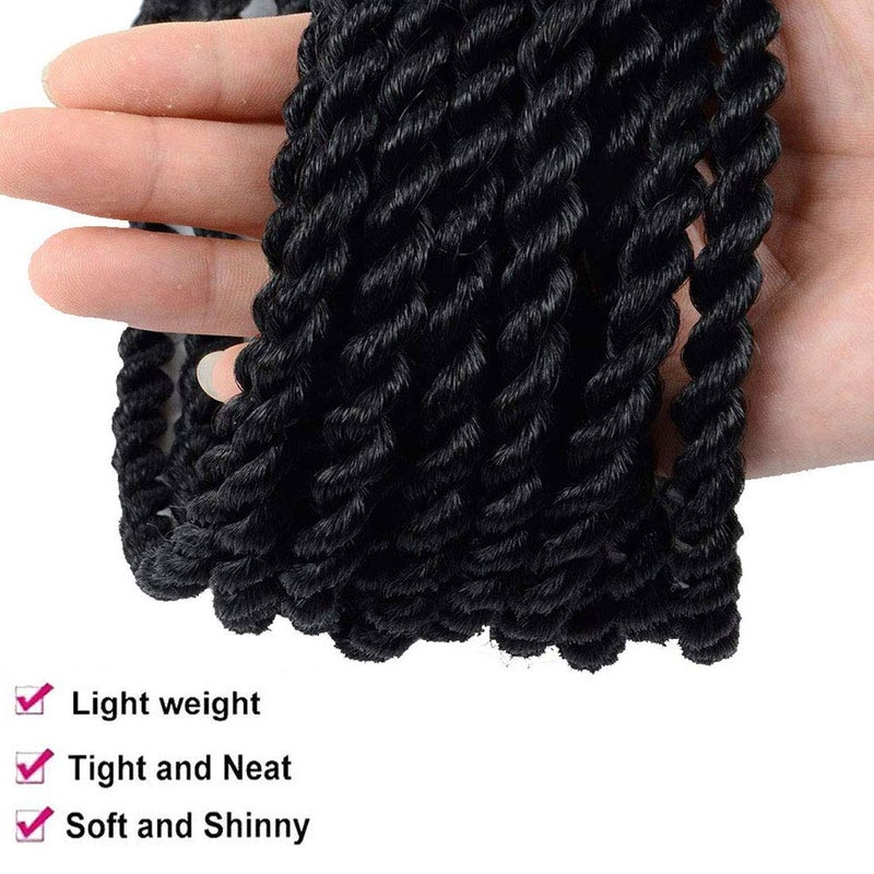 Mytarku 7 Pack Senegalese Twist Crochet Hair 18Inch Havana Twist Crochet Braids Soft Synthetic Braiding Hair Extensions For Black Women (18inch, 1B) - Image 5
